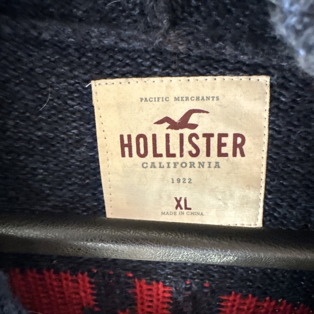 Hollister Hoodie XL Full Zip Sweater Aztec Southwest Cotton Blend Pockets Y2K - Picture 3 of 6